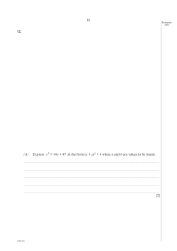 12. (a) Expand and simplify (3x &ndash;2)(5x + 7). [2] (b) Factorise the