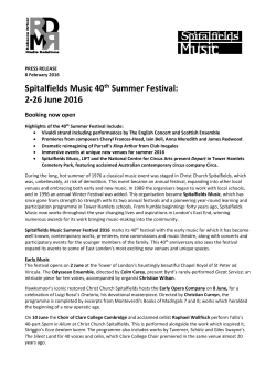 Spitalfields Music 40th Summer Festival: 2