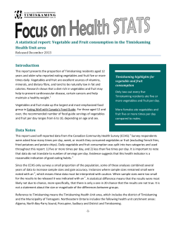 A statistical report: Vegetable and Fruit consumption