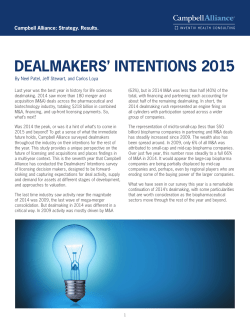 dealmakers` intentions 2015