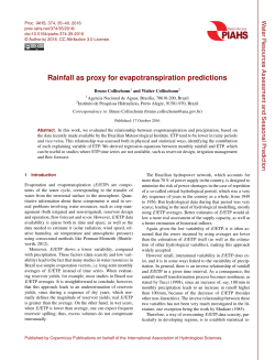 Rainfall as proxy for evapotranspiration predictions