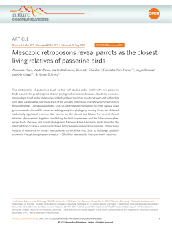 Mesozoic retroposons reveal parrots as the closest living relatives of