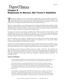 Chapter 8 Responses to Slavery: Nat Turner`s
