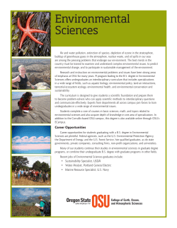 Environmental Sciences - College of Earth, Ocean, and Atmospheric