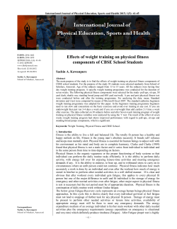Effects of weight training on physical fitness components of CBSE