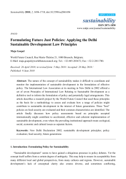 Formulating Future Just Policies: Applying the Delhi Sustainable