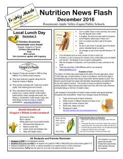 Nutrition News Flash