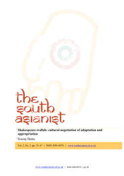 Shakespeare-wallah: cultural negotiation of adaptation and