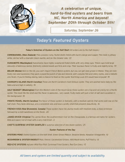 Today`s Featured Oysters