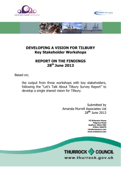 DEVELOPING A VISION FOR TILBURY Key