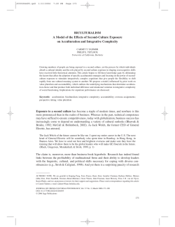Biculturalism: A model of the effects of second