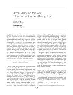Mirror, Mirror on the Wall: Enhancement in Self-Recognition