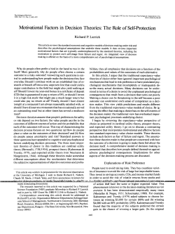 Motivational Factors in Decision Theories