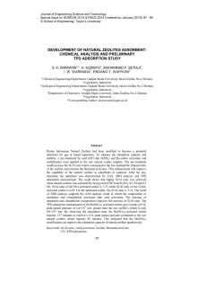 development of natural zeolites adsorbent: chemical