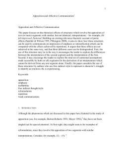 Apposition and rhetorical effects: the representation of ineffable