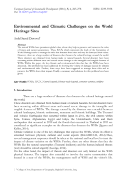 Environmental and Climatic Challenges on the World Heritage Sites