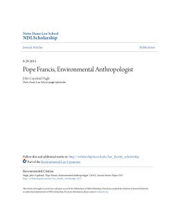 Pope Francis, Environmental Anthropologist