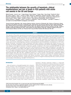The relationship between the severity of hemolysis