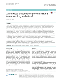 Can tobacco dependence provide insights into other drug addictions?