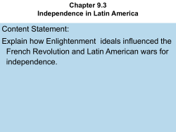 Content Statement: Explain how Enlightenment ideals influenced