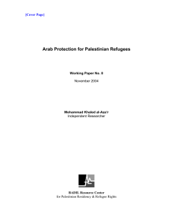 Arab Protection for Palestinian Refugees