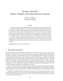 Scoring a hat tri  : Nation, football, and critical discourse analysis