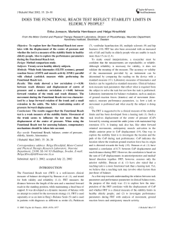 does the functional reach test reflect stability limits in elderly people?