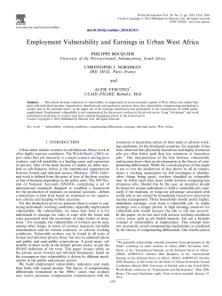 Employment Vulnerability and Earnings in Urban West Africa