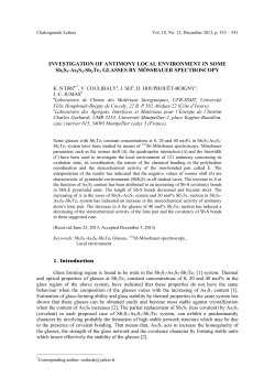 INVESTIGATION OF ANTIMONY LOCAL ENVIRONMENT IN SOME