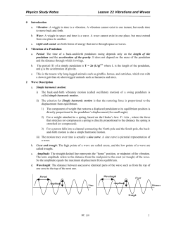 Study Notes Lesson 22 Vibrations and Waves