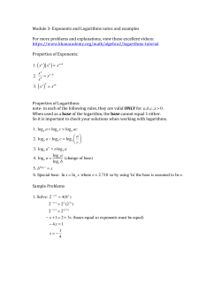 Exponential and Logarithmic Equations Notes