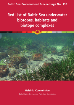 Red List of Baltic Sea underwater biotopes, habitats and