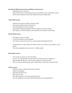 Describe the different Ecosystems and Biomes of the province