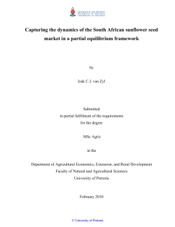 Capturing the dynamics of the South African sunflower seed market