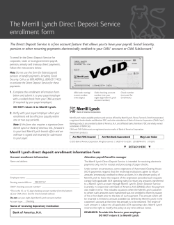 The Merrill Lynch Direct Deposit Service enrollment form