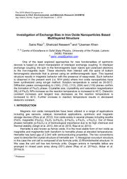 Investigation of Exchange Bias in Iron Oxide Nanoparticles - I-asem