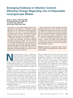 Emerging Evidence in Infection Control: Effecting Change