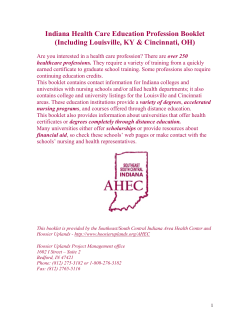 Indiana Health Care Education Profession Booklet