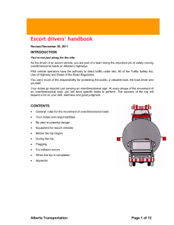 Escort drivers` handbook