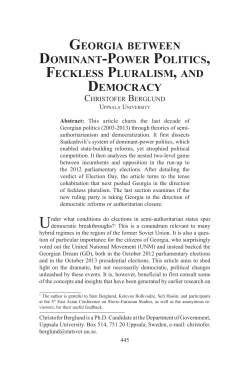 georgia between dominant-power politics, feckless pluralism, and