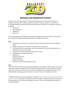 Salisbury Zoo Bookmark Contest