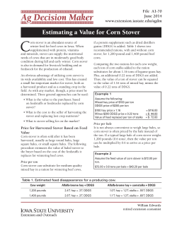 Estimating a Value for Corn Stover - Iowa State University Extension