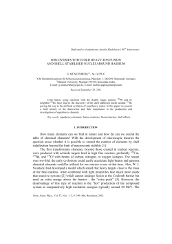 DISCOVERIES WITH COLD HEAVY