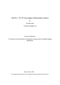 CIE Div 1, R1-47 Hue angles of Elementary Colours