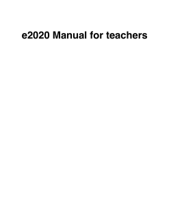 e2020 Manual for teachers