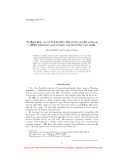 Geodesic flow on the Teichm&uuml;ller disk of the regular octagon, cutting