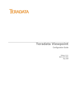 Teradata Viewpoint Configuration Guide