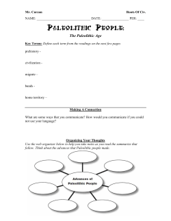 Paleolithic People - Mr. Curzan`s Classroom