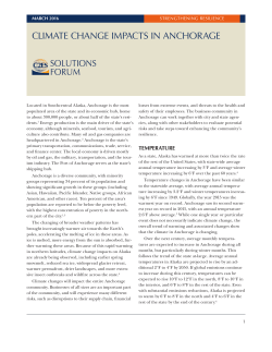 CLIMATE CHANGE IMPACTS IN ANCHORAGE