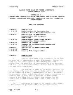 30-x-4 Examinations, Qualifications